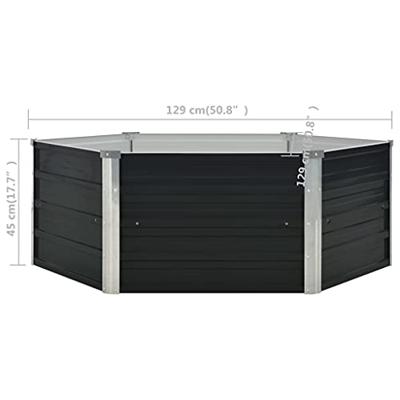 Plantenbak verhoogd 129x129x45cm gegalvaniseerd staal antraciet - thumbnail