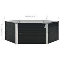 Plantenbak verhoogd 129x129x45cm gegalvaniseerd staal antraciet - thumbnail