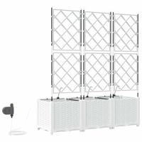 VidaXL Tuin bloempot 3 pcs wit staal - thumbnail