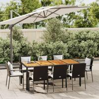 9-delige Tuinset poly rattan zwart - thumbnail