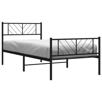 Bedframe met hoofd- en voeteneinde metaal zwart 100x200 cm Bedframe met hoofd- en voeteneinde metaal zwart 100x200 cm
