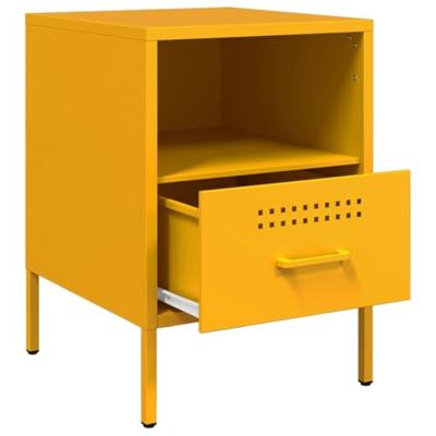 Nachtkastjes 2 st 36x39x50,5 cm staal mosterdgeel