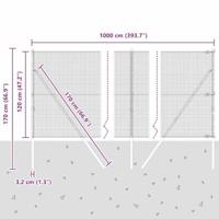 VidaXL Afrasteringspaal zilver 10 x 1,2 m (19 x 19 mm gaas) staal - thumbnail