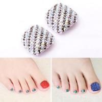 2 stuks Crystal nep Nail Art Tips Rhinestone volledige dekking teennagels Decals stickers (NO: 05) - thumbnail