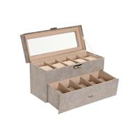 Doos-Juwelenkistje Home ESPRIT Grijs Polyurethaan Kristal Hout MDF 27,5 x 11 x 15 cm - thumbnail