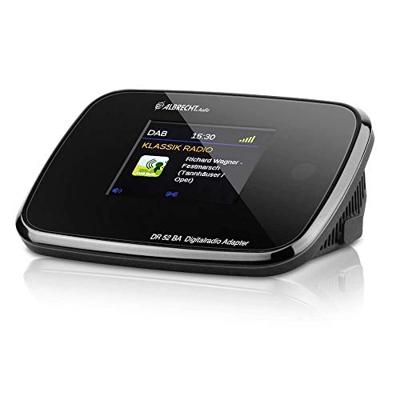 Albrecht DR52BA adapter met Bluetooth voor het upgraden van hifi-systemen en FM-radio's voor digitale DAB+ ontvangst, met kleurendisplay en antenne, kleur: zwart
