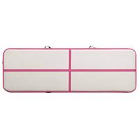 VidaXL Gymnastiekmat met pomp opblaasbaar 300x100x15 cm pvc roze - thumbnail