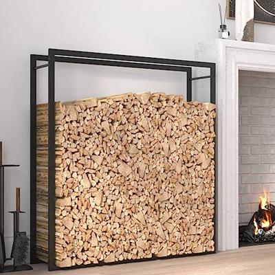 VidaXL Haardhoutrek 110x28x116 cm staal matzwart VidaXL Haardhoutrek 110x28x116 cm staal matzwart