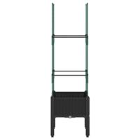 Plantenbak met latwerk 40x40x142,5 cm polypropeen zwart - thumbnail