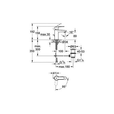 Grohe Eurostyle Cosmopolitan wastafelkraan ES met waste Chroom