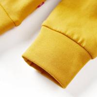 Kindertrui met pauw van pailletten 128 donkerokerkleurig - thumbnail