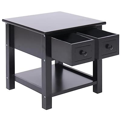 Bijzettafel 40x40x40 cm paulowniahout zwart Bijzettafel 40x40x40 cm paulowniahout zwart