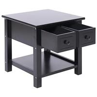 Bijzettafel 40x40x40 cm paulowniahout zwart - thumbnail