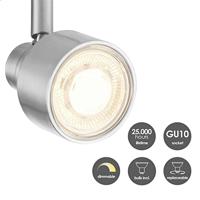 Light depot - LED opbouwspot Drift 2 lichts - 35,5 cm - mat staal - Outlet - thumbnail