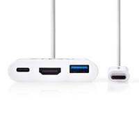 Nedis CCGB64765WT02 Usb-c-adapterkabel Type-c Male - A Female / Type-c Female / Hdmi-uitgang 0,2 M Wit - thumbnail