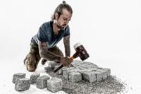 Halder Kunststofhamer | lengte 300 mm hoofd-d. 30 mm | middelhard hout | rubber zwart/superplastic wit | 1 stuk - 3027.030 3027.030 - thumbnail