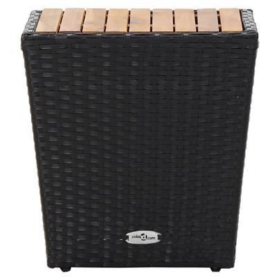 5-delige Bistroset poly rattan en massief acaciahout zwart 5-delige Bistroset poly rattan en massief acaciahout zwart