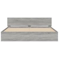 Bedframe met hoofdeinde grijs sonoma eikenkleurig 180x200 cm - thumbnail