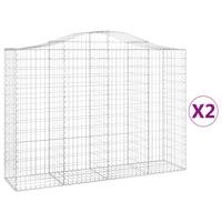 Schanskorven 2 st gewelfd 200x50x140/160 cm ijzer - thumbnail