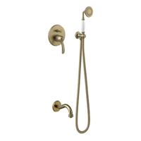 Badmengkraan Tres Clasic Inbouw Set Incl. Handdouche Verouderd Messing - thumbnail