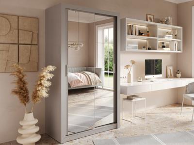 Kast ARCANE 2 schuifdeuren grijs met spiegel Kast ARCANE 2 schuifdeuren grijs met spiegel