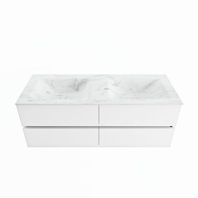 MONDIAZ VICA-DLUX 130cm badmeubel onderkast Talc 4 lades. Inbouw wastafel CLOUD dubbel 2 kraangaten, kleur Opalo. MONDIAZ VICA-DLUX 130cm badmeubel onderkast Talc 4 lades. Inbouw wastafel CLOUD dubbel 2 kraangaten, kleur Opalo.