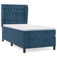 Boxspring met matras fluweel donkerblauw 80x200 cm - thumbnail