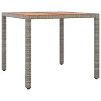 5-delige Bistroset met kussens poly rattan grijs - thumbnail