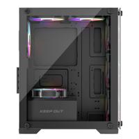 ATX Semi-toren doos KEEP OUT XC-201 GLASS Zwart - thumbnail