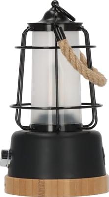 Brennenstuhl 1171800 Oplaadbare Campinglamp Cal 1 Met Henneptouw En Bamboevoet (370 Lm, Ip44, Brandtijd Tot 75h, Dimbaar, Instelbare Lichtkleur)