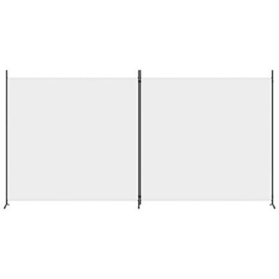 Kamerscherm met 2 panelen 348x180 cm stof wit