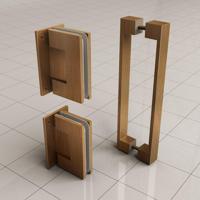 Wiesbaden Scharnierset En Greep tbv Profielloze Nisdeur Less Geborsteld Brons Koper - thumbnail