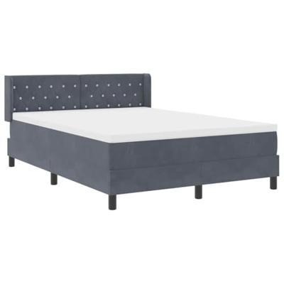 Boxspringbed met matras fluweel donkergrijs 140x200 cm