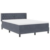 Boxspringbed met matras fluweel donkergrijs 140x200 cm - thumbnail