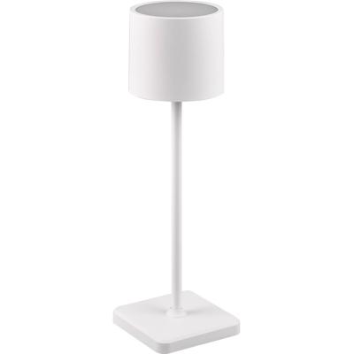 LED Tafellamp met Oplaadbare Batterijen - Trion Ferno - 1.5W - Aanpasbare Kleurtemperatuur - Waterdicht IP54 - Vierkant - Wit