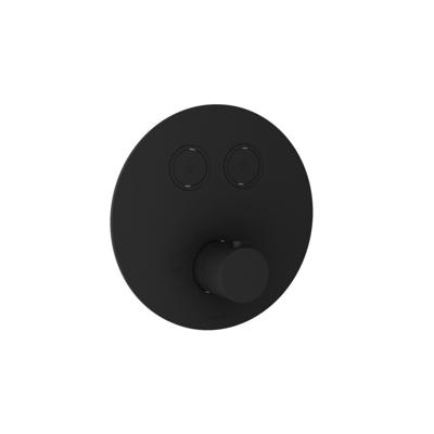 Douchethermostaat Hotbath Cobber Inbouw 2 Pushbuttons Rond Mat Zwart (excl. inbouwdeel)