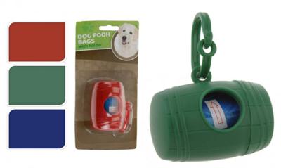 Hondenzakjes 15 Stuks + Houder 8x5 cm Assorti