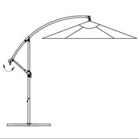 Zweefparasol 3 m blauw - thumbnail