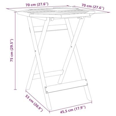 Tuintafel inklapbaar 70x75 cm massief acaciahout Tuintafel inklapbaar 70x75 cm massief acaciahout