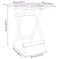 Tuintafel inklapbaar 70x75 cm massief acaciahout - thumbnail