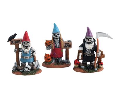 Halloweenfiguur Skeleton garden gnomes set of 3 LEMAX - Lemax
