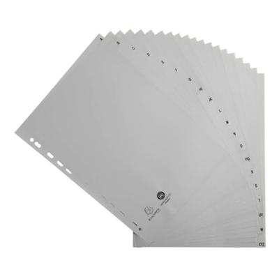 Exacompta tabbladen voor ft A4, uit PP, van A tot Z, 20 tabs, grijs