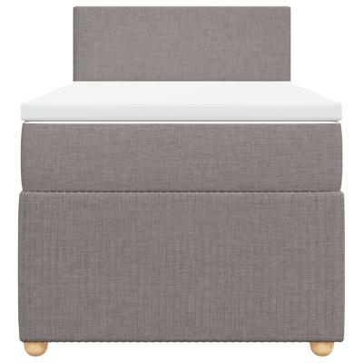 Boxspring met matras stof taupe 90x200 cm - thumbnail