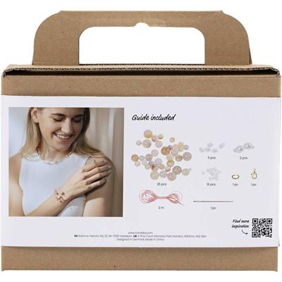 Creativ Company Mini hobbyset sieraden, halskettingen en armband, roze, 1 doos