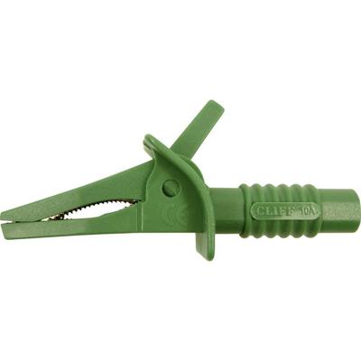 Cliff FCR7942 Veiligheids-krokodilklem Steekaansluiting 4 mm CAT II 1000 V, CAT III 600 V Groen