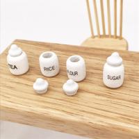 3 sets 1:12 Mini Doll House Dollhouse Miniatures meubilair voedsel spelen thee zout jar 4 stuks/set - thumbnail