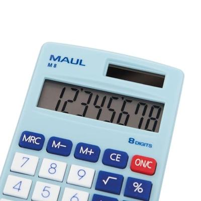 Maul M 8 Zakrekenmachine Lichtblauw Aantal displayposities: 8 werkt op batterijen, werkt op zonne-energie Maul M 8 Zakrekenmachine Lichtblauw Aantal displayposities: 8 werkt op batterijen, werkt op zonne-energie