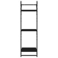 Wandschappen 3-laags met stangen 2 st 30x25x100 cm zwart - thumbnail