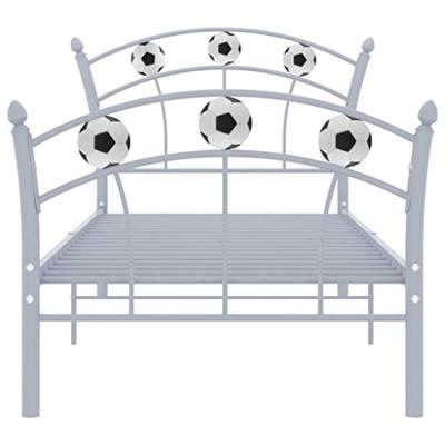 VidaXL Bedframe met voetbaldesign metaal grijs 90x200 cm