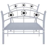 Bedframe met voetbaldesign metaal grijs 90x200 cm - thumbnail